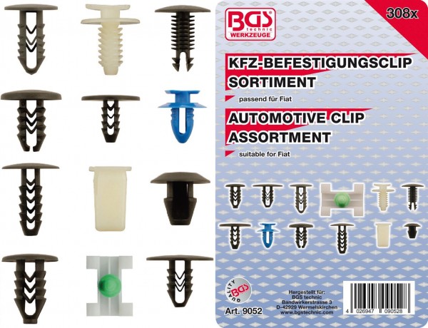 KFZ-Befestigungsclip-Sortiment für Fiat, 308-tlg.