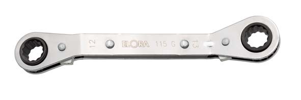 Ratschenringschlüssel, abgebogen, ELORA-115G-8x9 mm