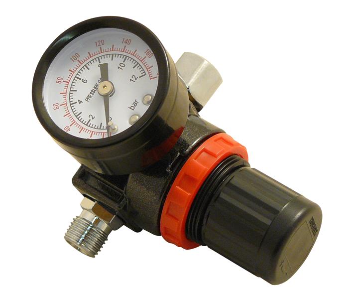 1/4” Druckminderer Manometer Druckluft Werkzeug für Kompressor Schnellkupplung 