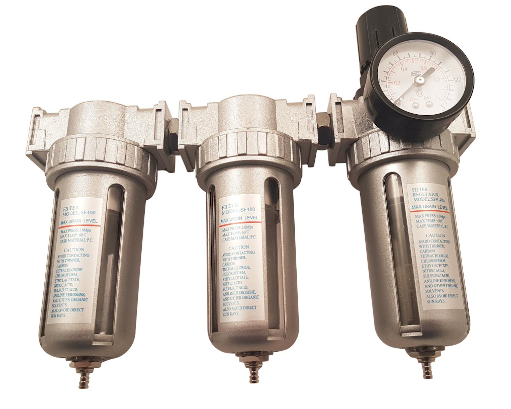 DHL Wartungseinheit-Druckminderer Druckluft Wasserabscheider Öler Filter 1/4" 