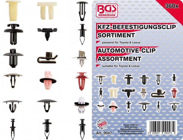 KFZ-Befestigungsclip-Sortiment für Toyota & Lexus, 360-tlg.