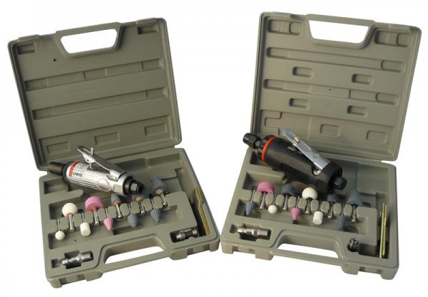 Auswahl: Druckluft Stabschleifer Set 15 tlg. 3 und 6 mm Spannzange / kurz - standard