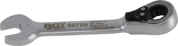 Ratschenring-Maulschlüssel, kurz, 9 mm