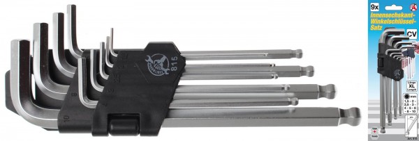 Innensechskant-Kugelkopf-Winkelschlüssel-Set 1,5 - 10 mm, 9-tlg