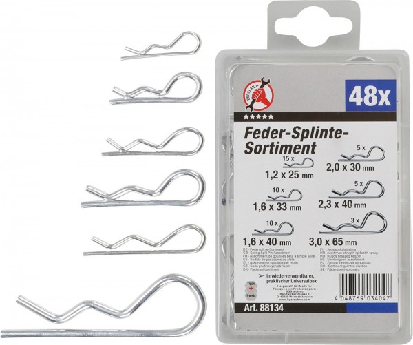 Feder-Splinte-Sortiment 48-tlg.