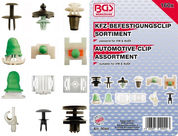 KFZ-Befestigungsclip-Sortiment für Audi & VW, 160-tlg.