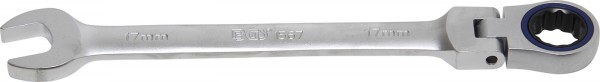 Ratschenring-Maulschlüssel, lose, abwinkelbar, 17 mm
