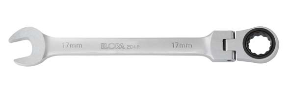 Maulschlüssel mit Gelenk-Ringratsche, ELORA-204-R 17 mm
